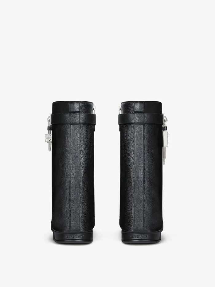 Givenchy Shark Lock Biker Ankle Boots In Grained Leather Black Women Shark Lock Givenchy Shark Lock Biker Ankle Boots In Grained Leather Black Women Shark Lock