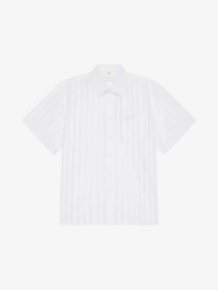 Givenchy Shirt In Cotton Voile With Stripes White Men Shirts