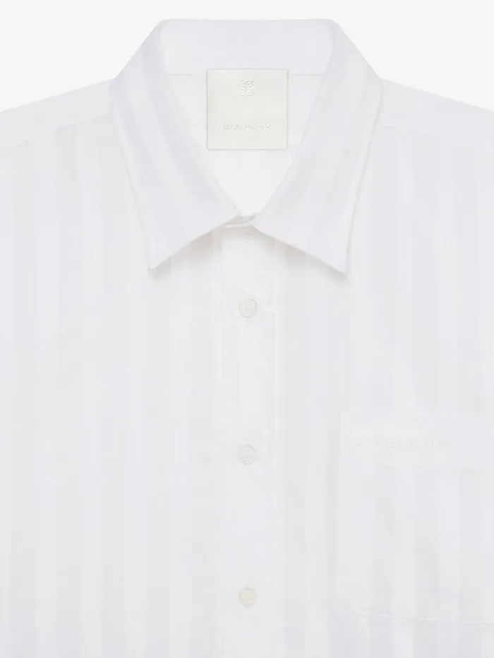 Givenchy Shirt In Cotton Voile With Stripes White Men Shirts