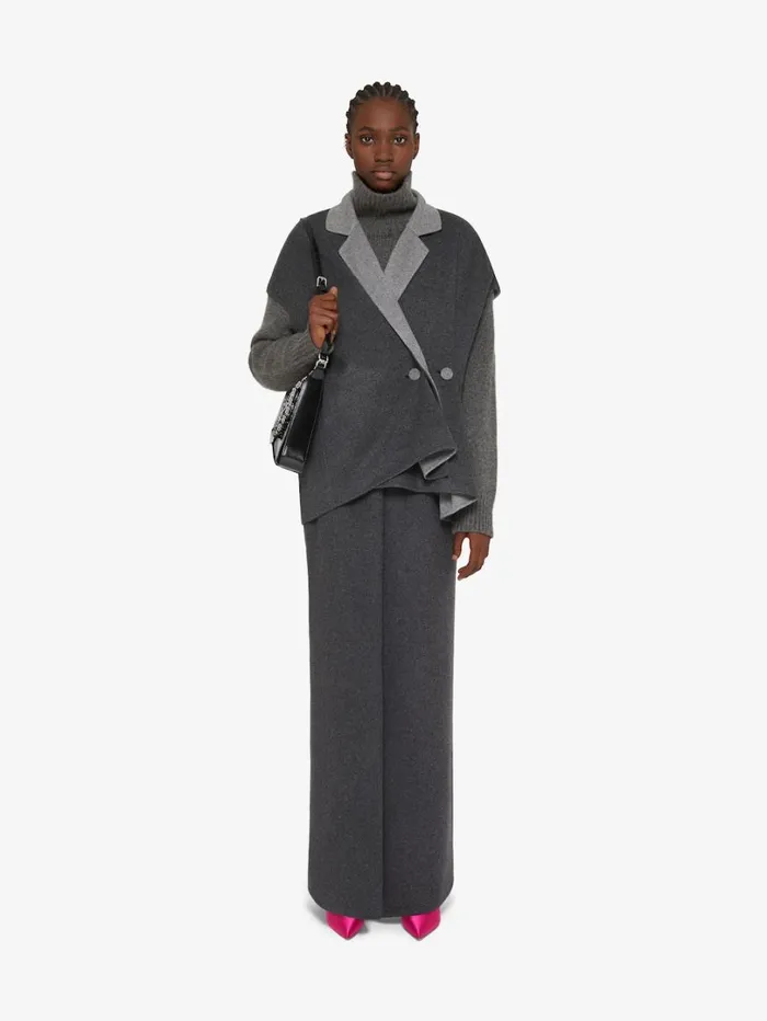 Givenchy Sleeveless Jacket In Double Face Wool And Cashmere Dark Greygrey Women Coats and Jackets Givenchy Sleeveless Jacket In Double Face Wool And Cashmere Dark Greygrey Women Coats and Jackets