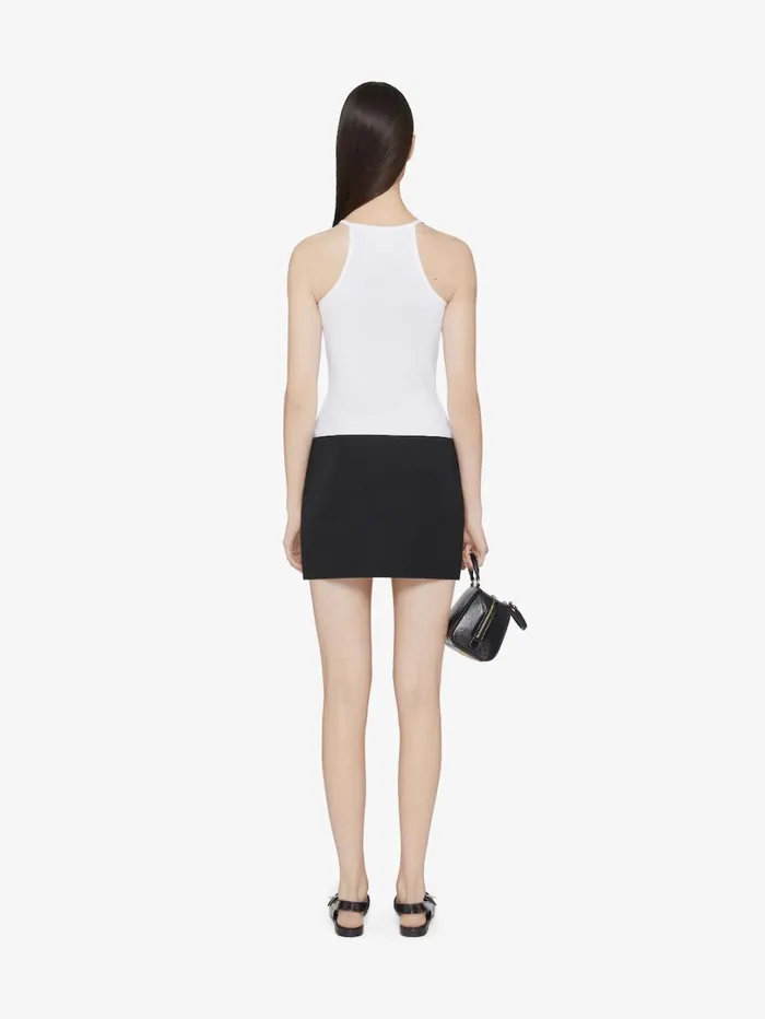 Givenchy Slim Fit Tank Top In Cotton With 4G And Crystals White Women TShirts