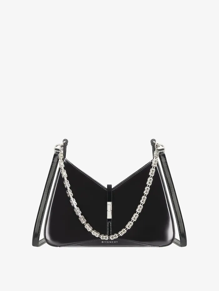 Givenchy Small Cut Out Bag In Shiny Leather With Chain Black Women Crossbody Bags