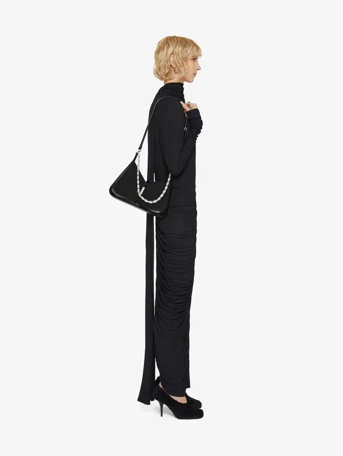 Givenchy Small Cut Out Bag In Shiny Leather With Chain Black Women Crossbody Bags