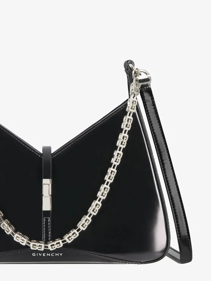 Givenchy Small Cut Out Bag In Shiny Leather With Chain Black Women Crossbody Bags