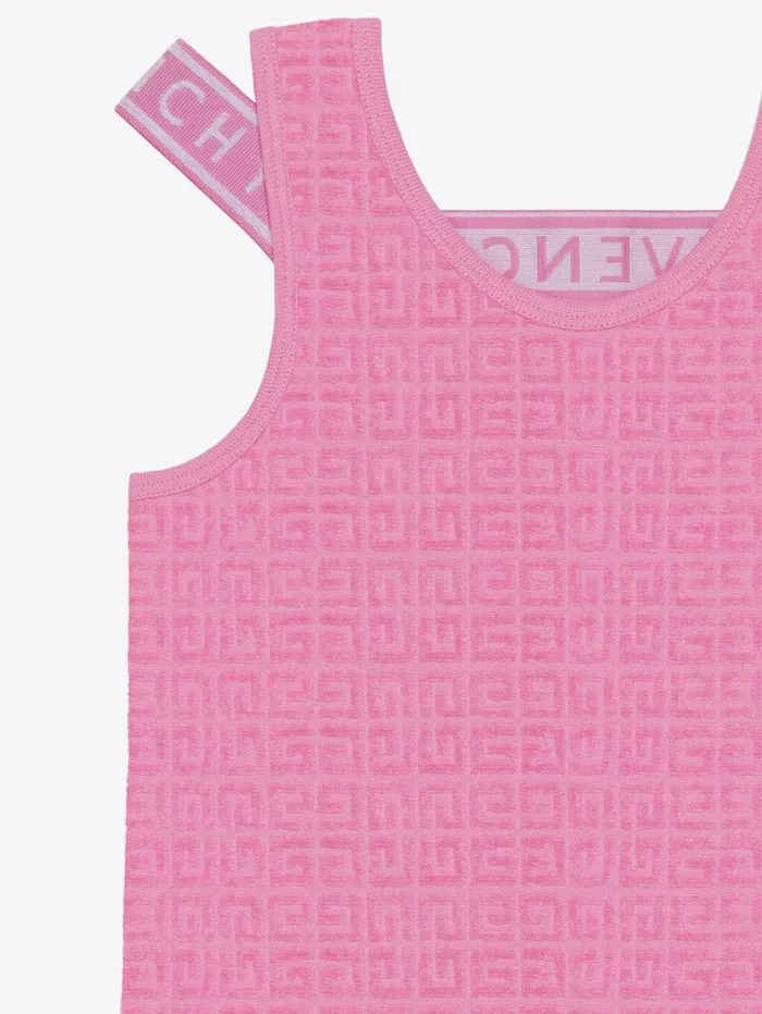 Givenchy Tank Dress In 4G Cotton Towelling Jacquard Pink WomenMen Baby 1 Month To 3 Years