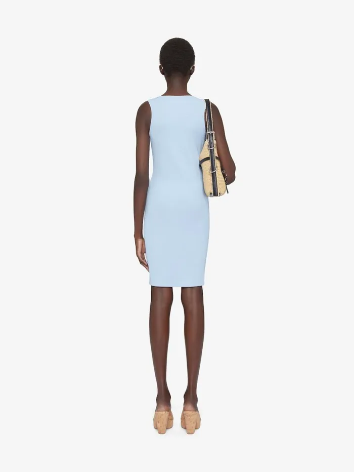 Givenchy Tank Dress In Cotton With 4G Detail Sky Blue Women Dresses