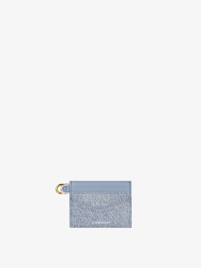 Givenchy Voyou Card Holder In Denim Medium Blue Women Wallets and Card Holders Givenchy Voyou Card Holder In Denim Medium Blue Women Wallets and Card Holders