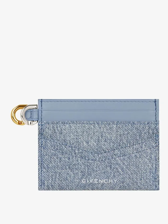 Givenchy Voyou Card Holder In Denim Medium Blue Women Wallets and Card Holders Givenchy Voyou Card Holder In Denim Medium Blue Women Wallets and Card Holders