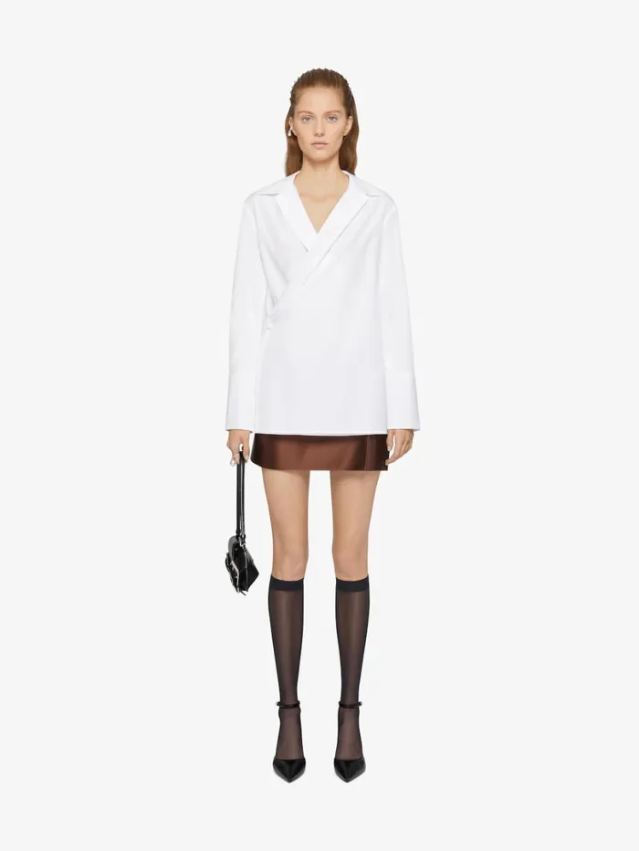 Givenchy Wrap Shirt In Poplin White Women Tops and Shirts