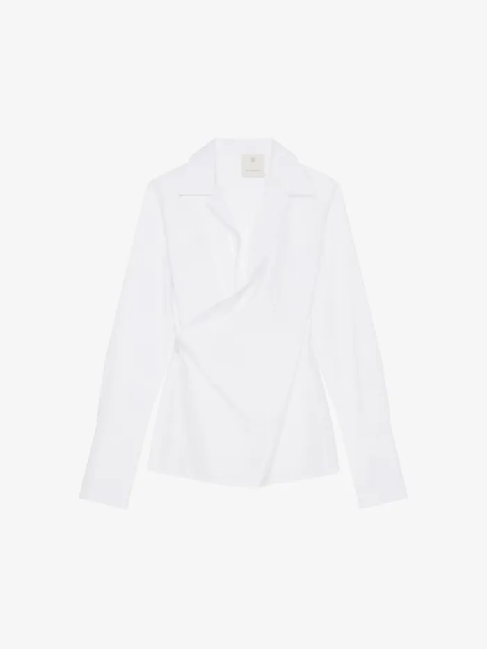 Givenchy Wrap Shirt In Poplin White Women Tops and Shirts