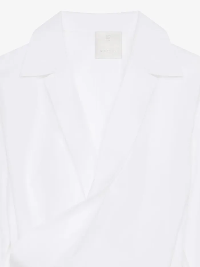 Givenchy Wrap Shirt In Poplin White Women Tops and Shirts