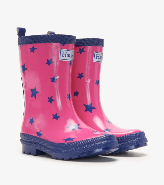 Glitter Stars Shiny Kids Rain Boots Hatley