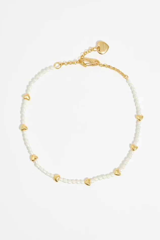 Gold Hearts And Pearls Necklace Gold Women Bimba Y Lola Jewelry