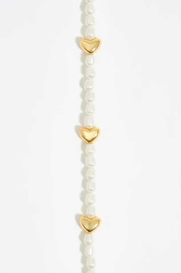 Gold Hearts And Pearls Necklace Gold Women Bimba Y Lola Jewelry Gold Hearts And Pearls Necklace Gold Women Bimba Y Lola Jewelry