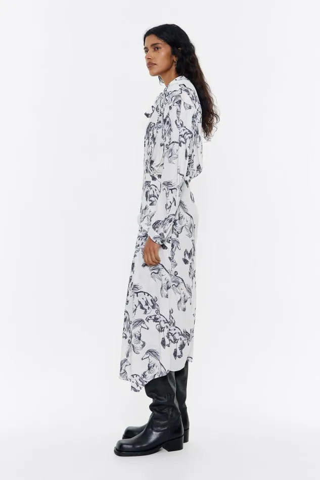 Gray Greyhound Midi Dress Galgo Big Grey Women Bimba Y Lola Dresses And Jumpsuits