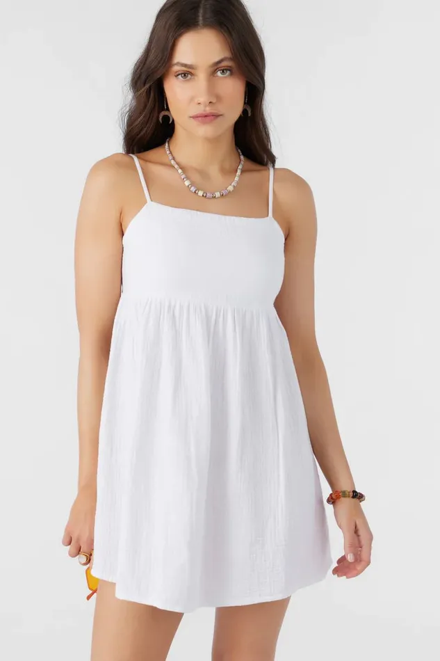 HADIA CRINKLE DOUBLE GAUZE MINI DRESS White Women O039NEILL Collections
