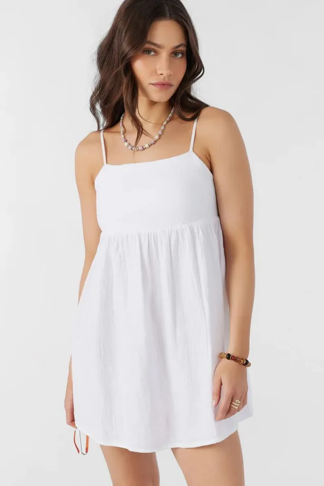 HADIA CRINKLE DOUBLE GAUZE MINI DRESS White Women O039NEILL Collections