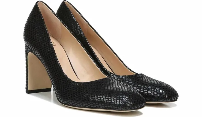 Heels Women Franco Sarto Franco Gianna Pump Black Snake Print Fabric