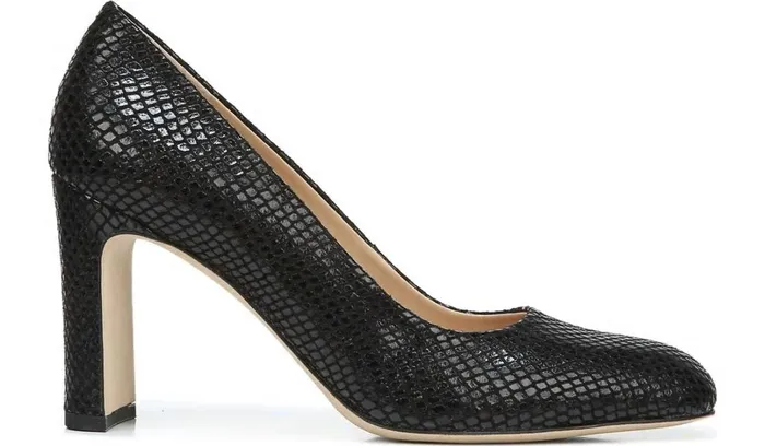 Heels Women Franco Sarto Franco Gianna Pump Black Snake Print Fabric