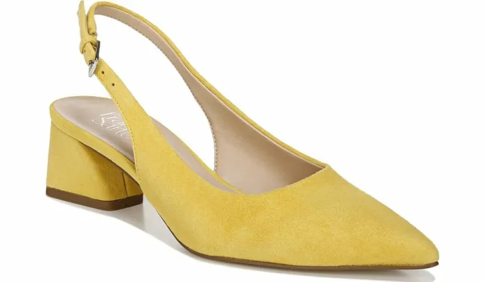 Heels Women Franco Sarto Franco Racer Slingback Pump Yellow Suede
