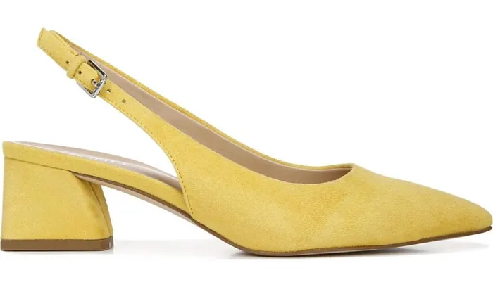Heels Women Franco Sarto Franco Racer Slingback Pump Yellow Suede