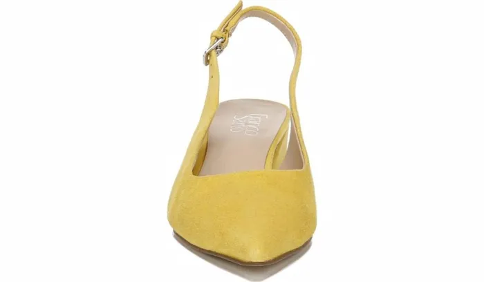 Heels Women Franco Sarto Franco Racer Slingback Pump Yellow Suede