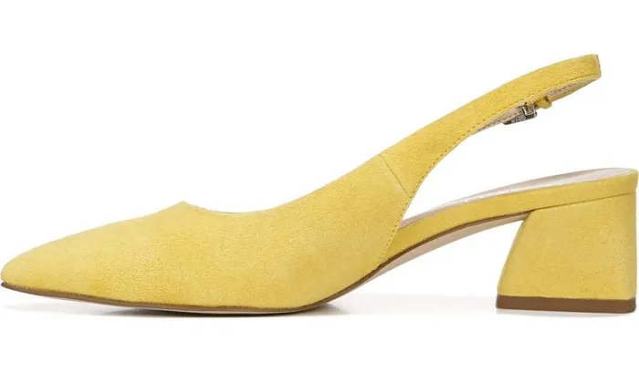 Heels Women Franco Sarto Franco Racer Slingback Pump Yellow Suede