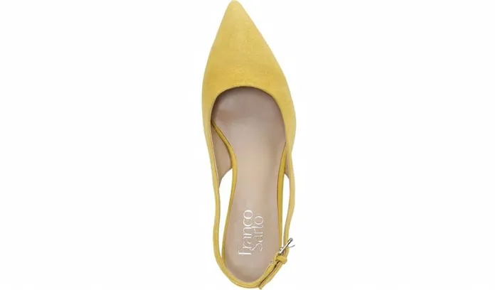 Heels Women Franco Sarto Franco Racer Slingback Pump Yellow Suede
