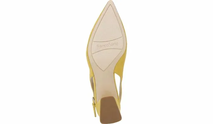 Heels Women Franco Sarto Franco Racer Slingback Pump Yellow Suede