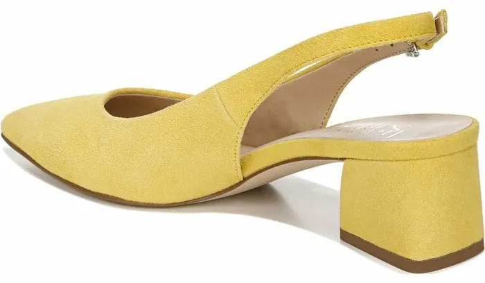 Heels Women Franco Sarto Franco Racer Slingback Pump Yellow Suede