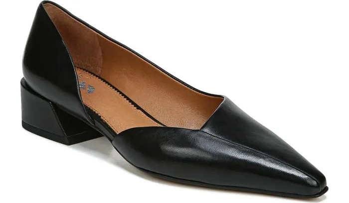 Heels Women Franco Sarto Sarto Monana Block Heel Pump Black Leather