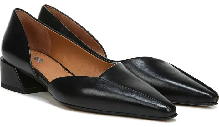 Heels Women Franco Sarto Sarto Monana Block Heel Pump Black Leather
