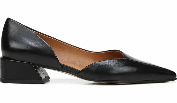 Heels Women Franco Sarto Sarto Monana Block Heel Pump Black Leather