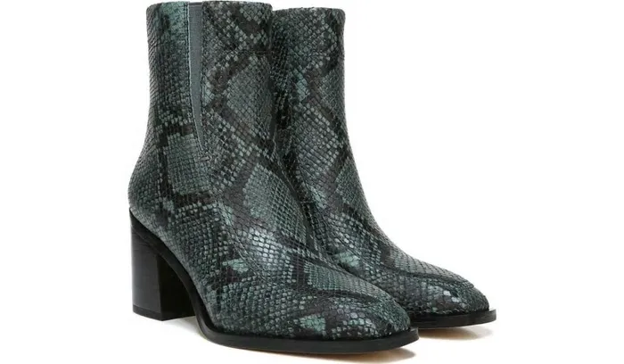 Heels Women Franco Sarto Sarto Romana Block Heel Bootie Teal Leather