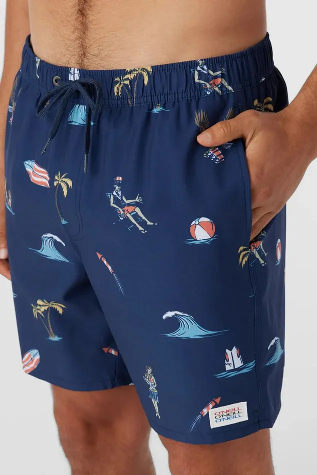 HERMOSA ELASTIC WAIST LINED 17034 SWIM TRUNKS Navy Men O039NEILL Type