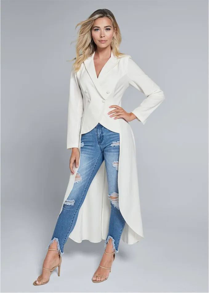 Highlow Double Breasted Blazer Off White Women VENUS Blazers