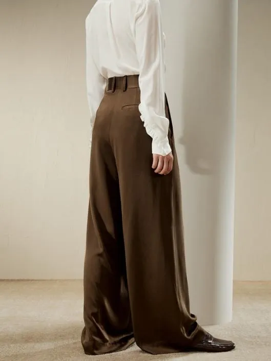 HighWaisted Wide Leg Dense Silk Pants Women Lilysilk Essentials