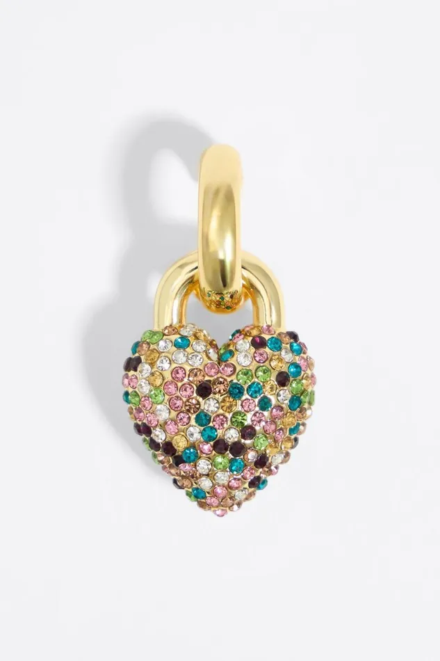 Hoop Earrings With Multicolored Crystal Heart Gold Women Bimba Y Lola Jewelry