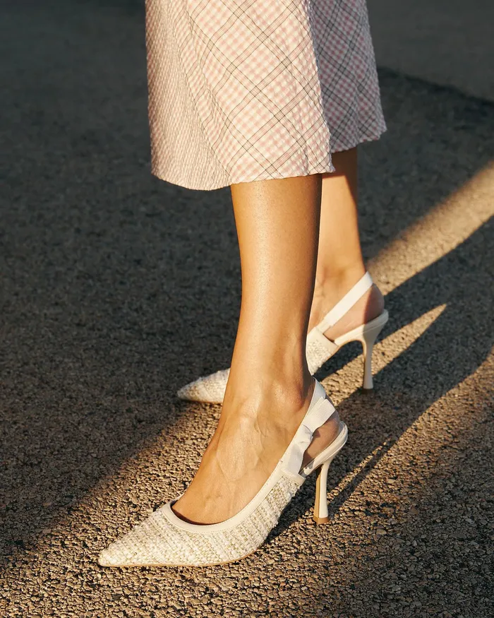 IBBIE NATURAL TWEED Pumps Women Party NOVO Shoes