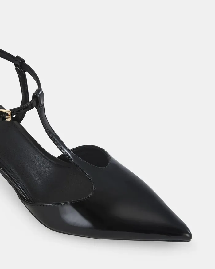 INVERGIO Black Patent Closed Toe Heels Stilettos NOVO Shoes Women