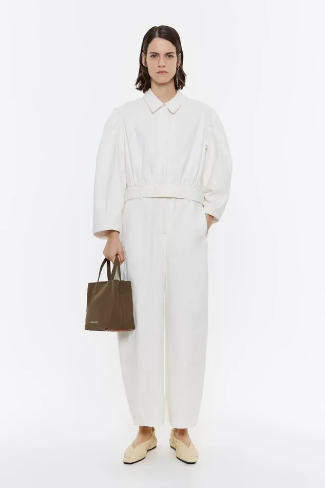 Ivory Denim Jumpsuit Ivory Women Bimba Y Lola Denim Ivory Denim Jumpsuit Ivory Women Bimba Y Lola Denim