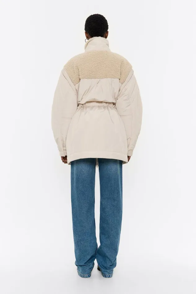 Ivory Padded Faux Shearling Jacket Ivory Women Bimba Y Lola Puffer Jackets