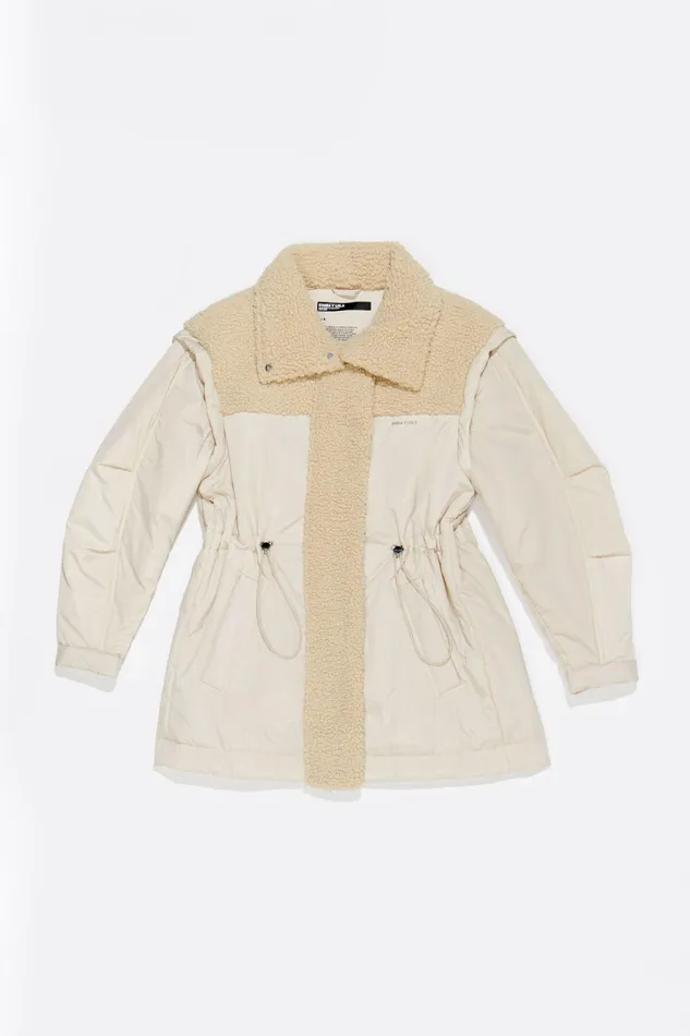 Ivory Padded Faux Shearling Jacket Ivory Women Bimba Y Lola Puffer Jackets