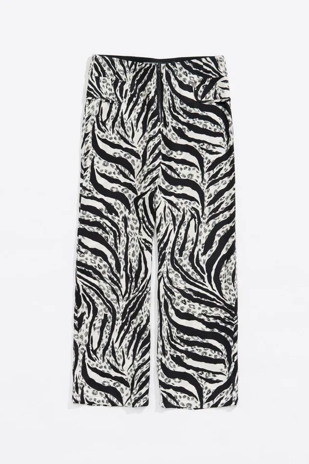 Ivory Zebra Fluid Trousers Zebra Ivory Women Bimba Y Lola Trousers Ivory Zebra Fluid Trousers Zebra Ivory Women Bimba Y Lola Trousers