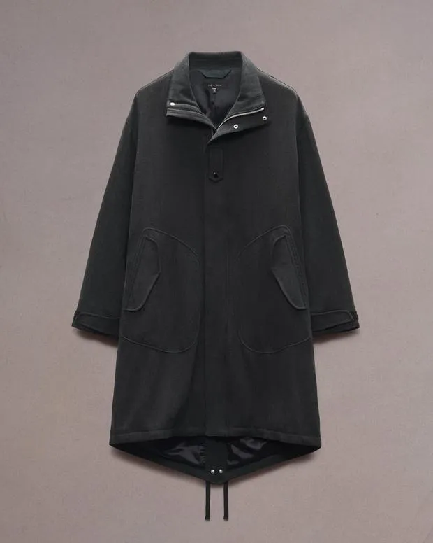 Jackets and Coats Men Rag and Bone Falcon WoolLinen Parka Black