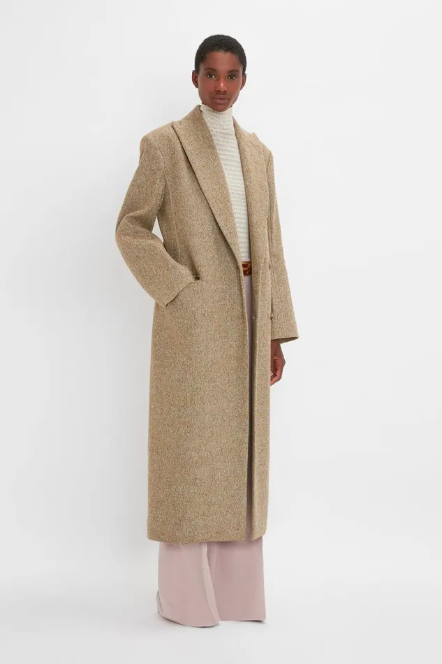 Jackets and Coats Women Victoria Beckham Exclusive Waisted Tailored Coat In Flax