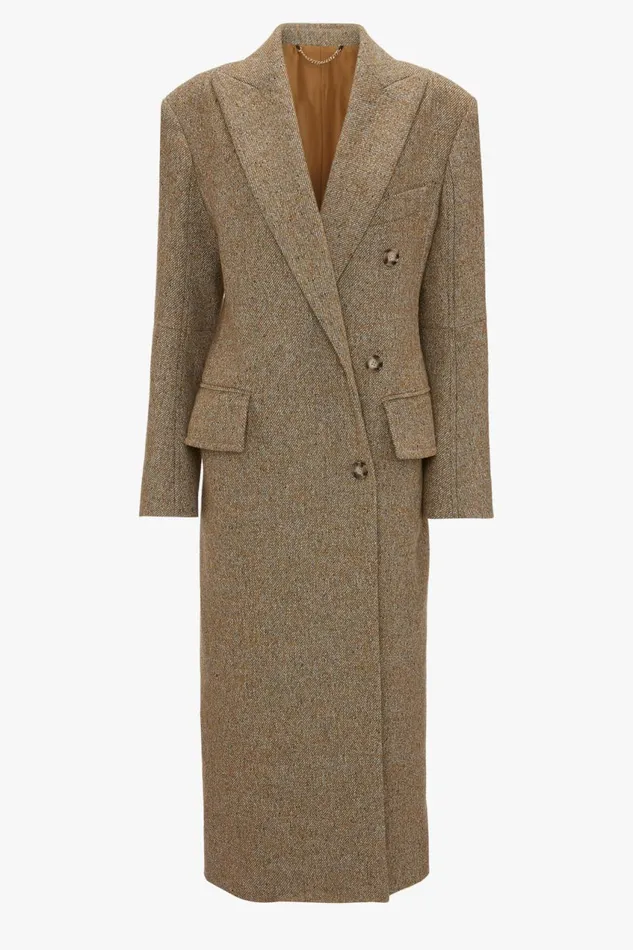 Jackets and Coats Women Victoria Beckham Exclusive Waisted Tailored Coat In Flax