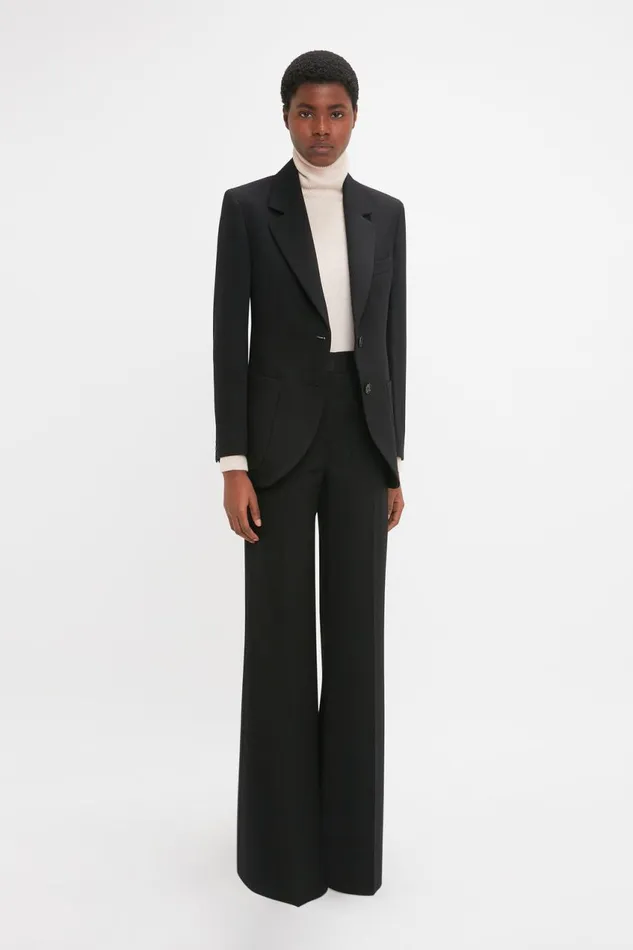 Jackets and Coats Women Victoria Beckham Patch Pocket Jacket In Black Jackets and Coats Women Victoria Beckham Patch Pocket Jacket In Black