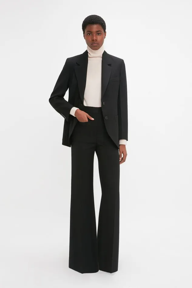 Jackets and Coats Women Victoria Beckham Patch Pocket Jacket In Black Jackets and Coats Women Victoria Beckham Patch Pocket Jacket In Black