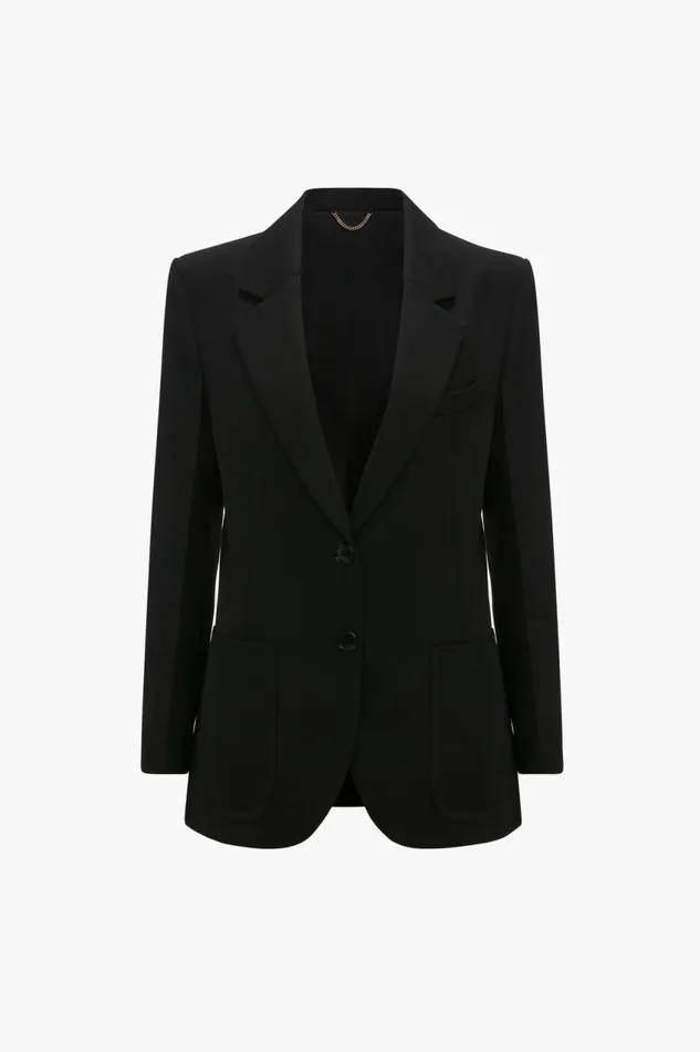 Jackets and Coats Women Victoria Beckham Patch Pocket Jacket In Black Jackets and Coats Women Victoria Beckham Patch Pocket Jacket In Black